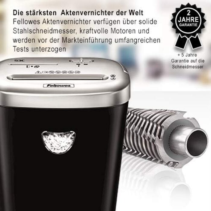 Fellowes Powershred 53C - Шредер для паперу, знищення CD, 10 аркушів, для дому/офісу