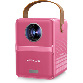 Портативний проєктор Mini Beamer 4K з WiFi 6, Bluetooth, Dolby Audio та підтримкою Netflix. Компактний проєктор з автофокусом, вертикальною корекцією трапеції та інтегрованими додатками (рожевий)