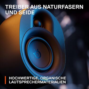 SteelSeries Arena 7 - 2.1-канавна акустика для геймінгу, RGB, USB, Aux, Bluetooth, чорний