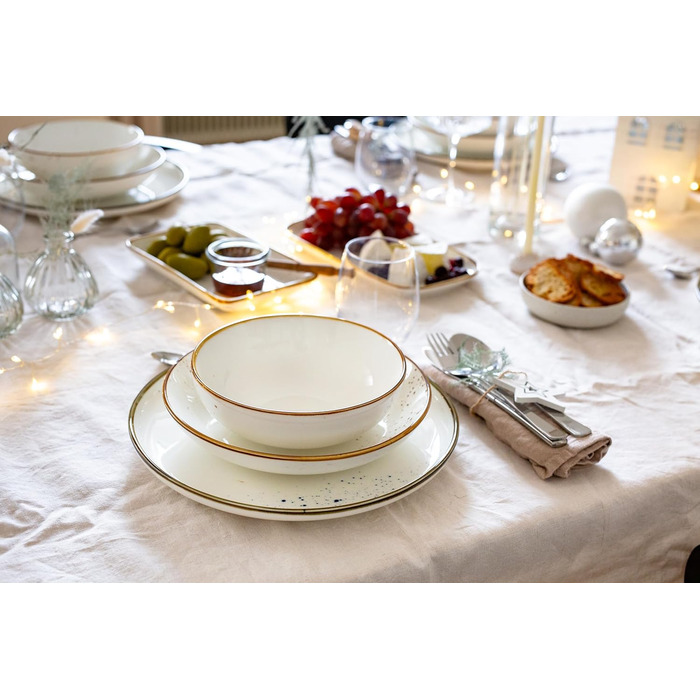 Набір кавових чашок MÄSER Serie Pintar (8 шт.) - порцеляновий сервіз, блакитний, вінтажний стиль