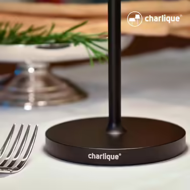 Світлодіодна акумуляторна настільна лампа charlique, 38 см, чорна, USB, тепле світло, для дому та вулиці, водостійка для балкона, тераси і саду