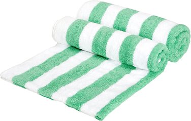 Пляжний рушник в смужку (бірюзово-зелений, 2 упаковки)