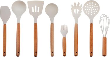 Набір ножів Karaca Gusto 12 шт. з дощечкою та кухонними аксесуарами. Ножі з нержавіючої сталі, ергономічні ручки. Колір: кремовий