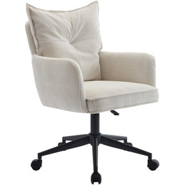 Офісний стіл Pascal Morabito BATARU - крісло з велюру, кремово-чорне, регульована висота