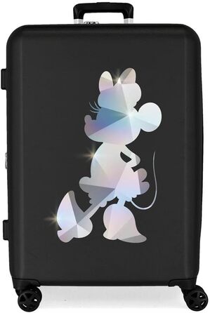 Валіза Disney 100 Special Shine Mickey Medium валіза чорна 48x70x26 см Жорсткий ABS Інтегрований замок TSA 81L 3.98 кг 4 подвійні колеса (середня валіза, Мінні)