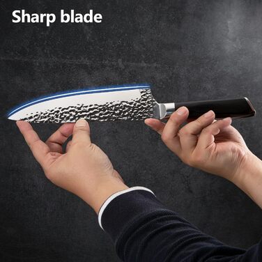 Набір кухонних ножів Messerblock 6 предметів: професійний набір з нержавіючої сталі з ергономічною ручкою з ебену, включає кухонний, м'ясний, хлібний, універсальний та овочевий ножі