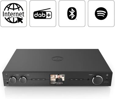 Тюнер Hama HiFi DIT2006BT Інтернет-радіо, DAB/DAB, Bluetooth, WLAN, Spotify, USB/AUX, Будильник, чорний