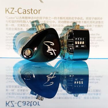 Вушний монітор keephifi KZ Castor IEM 2DD, дротовий HiFi, Bass Edition, 2-pin, Чорний