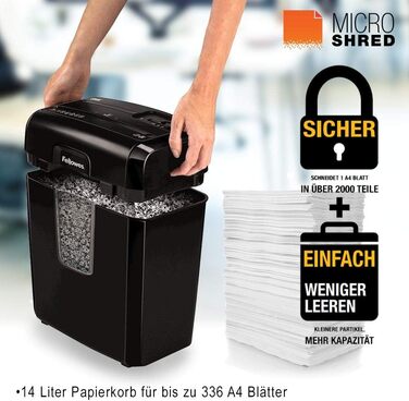 Fellowes Powershred LX50 – Шредер для офісу та дому, 8Mc, чорний