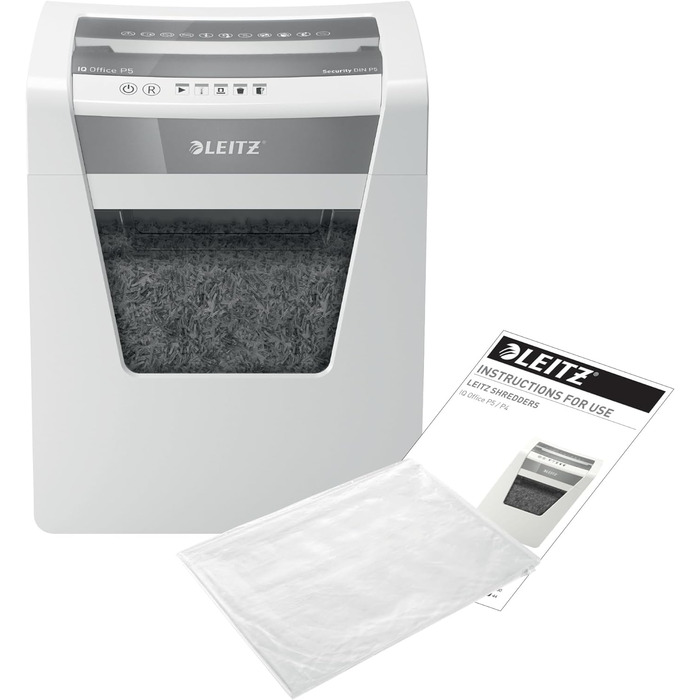 Шредер Leitz IQ Office P5 Mikroschnitt: 10 листів, для офісу, білий