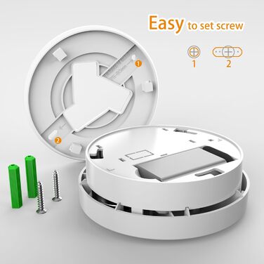 Пожежні сповіщувачі для дому та офісу з фотоелектричним датчиком на 10 років, оптичний димовий сповіщувач, 2 шт.