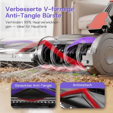 Акумуляторний пилосос V16 600W 55Kpa 80хв з LED-дисплеєм для килимів, шерсті тварин та твердих підлог