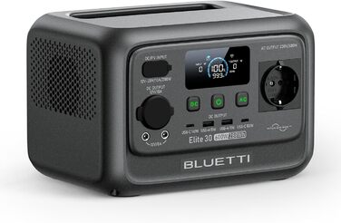 BLUETTI Elite 30 V2: Портативна електростанція 288 Wh, LFP акумулятор, 600W, Power Lifting 1500W, сонячний генератор для кемпінгу та екстрених ситуацій