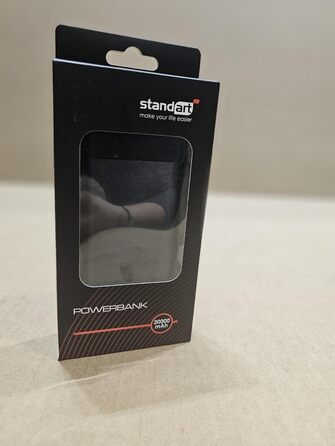 Повербанк Standart 20000mAh USB C, Micro USB, 2xUSB Швидка зарядка Світлодіодний дисплей Чорний