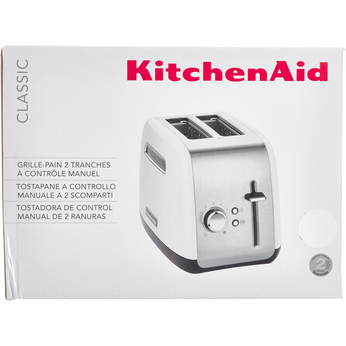 Тостер KitchenAid CLASSIC на 2 скибочки, 1,8 кг, білий