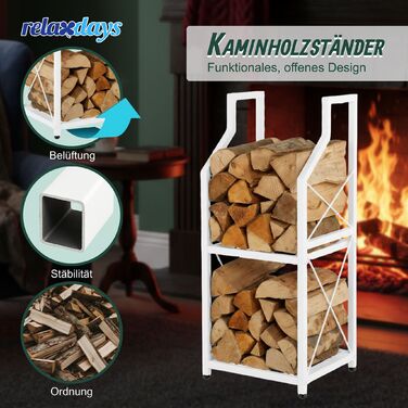 Стильна полиця для дров Relaxdays з 2 ярусами