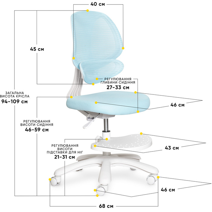 Дитяче крісло Evo-Kids Sirius Air Blue (арт. Y-605 KBL)
