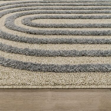 Домашній килим Paco з високим ворсом для вітальні, кошлатий 3D, вінтажний вид в стилі етно-бохо, м'який, розмір колір (200x280 см, сірий 4)