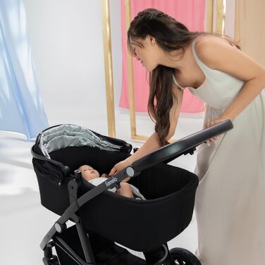 Дитяча коляска Lionelo Bianka 3 в 1: люлька, автокрісло, прогулянкова, до 22 кг, чорний онікс