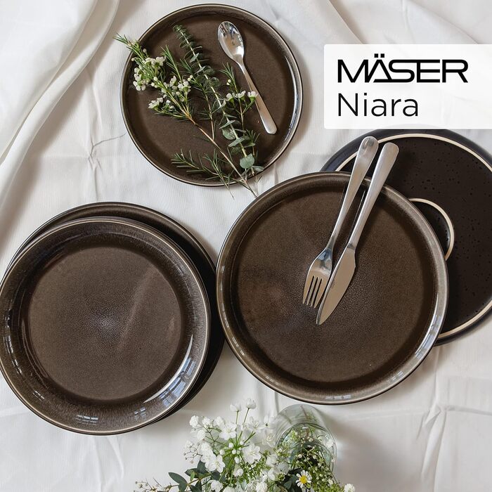 Набір MSER Niara, вінтажний, керамічний, сірий/чорний (миски для круп)