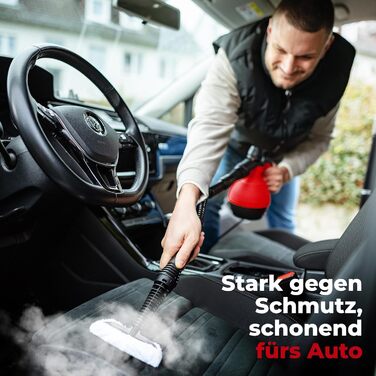 Пароочисник ручний Neighbor's Friend® Нова модель – Потужний ручний пароочисник, 3,5 Bar, кабель 4м, бак 350мл. Підходить для авто, майстерні, дому та миття вікон. (Пароочисник – Червоний – 2 шт.)