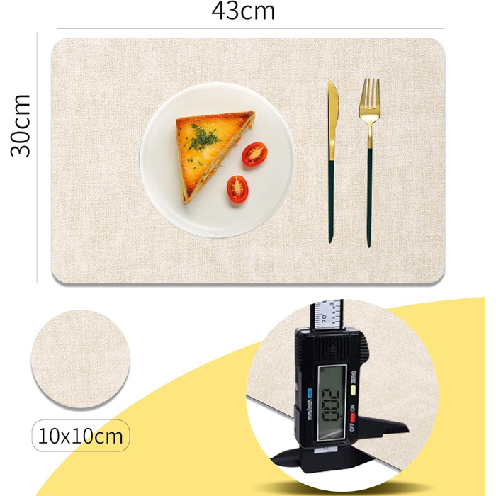 Набори підставки під тарілки Purejoy Platzsets, 6 шт., сірі, миючі, неслизькі, термостійкі, з PU шкіри, для дому, кухні, обіднього столу, 43x30 см