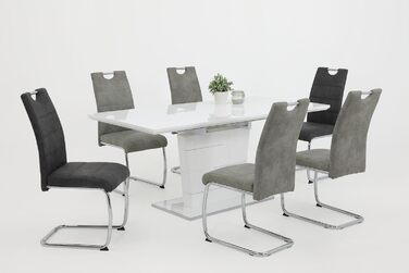 Крісло-гойдалка Hela Tische Flora, кухонне, сіре, з металевим каркасом, 42x57x98 см