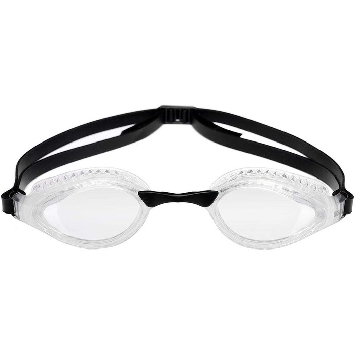 Окуляри для плавання на повітряній подушці унісекс для дорослих, окуляри для плавання з широкими стеклами, захист від ультрафіолету, 3 змінних носових отвори, ущільнювальні прокладки (білі (прозорі), комплект з шапочкою для плавання унісекс)