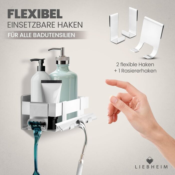 Поличка для душу без свердління, органайзер для ванної кімнати, полиця для душу, срібляста поличка з алюмінію