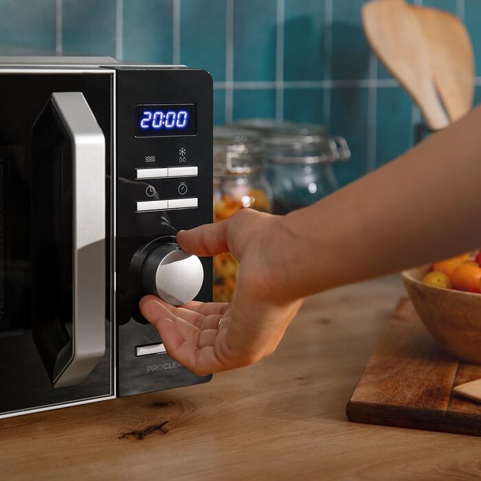Мікрохвильова піч Cecotec Proclean 5010 Inverter 19 л, 700 Вт, 5 режимів, LED-дисплей, 8 програм, чорна, цифрова, для розморожування, підігріву і приготування
