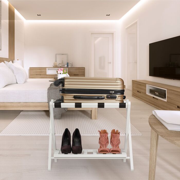 Підставка для валіз Relaxdays, складна з двома полицями