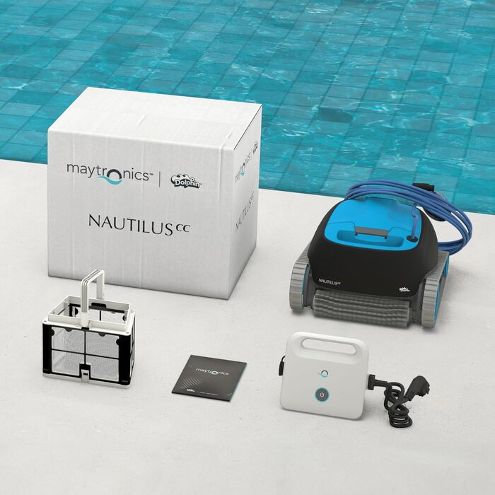 Автоматичний робот-пилосос для басейну Dolphin Nautilus CC з кабелем, очищення дна та стін, енергозберігаючий, для вбудованих басейнів до 10 м, водоочистка