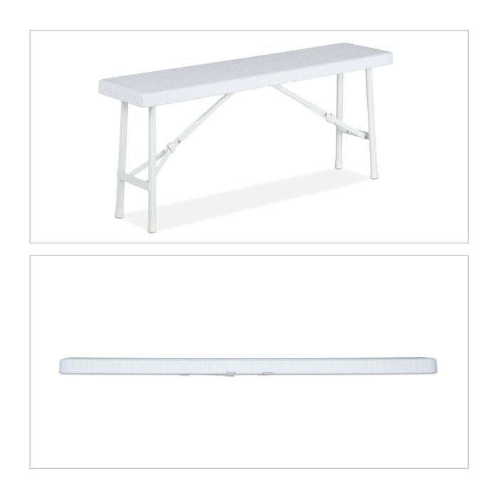 Набір з двох білих дерев'яних лавок Relaxdays