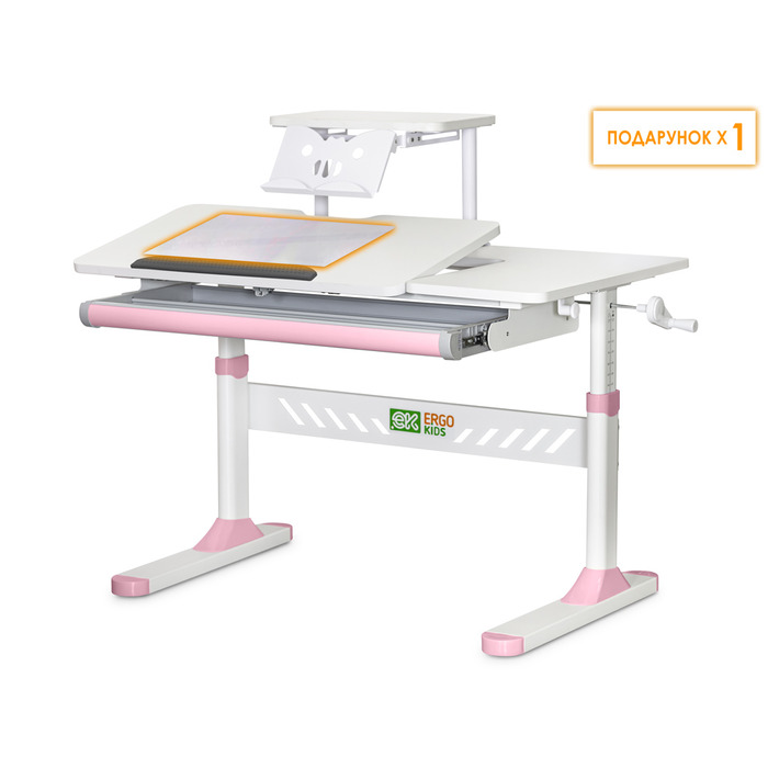 Дитячий стіл Evo-кids TH-310 з полицею S30 Pink (арт.TH-310 W/PN + BD-S30 PN)