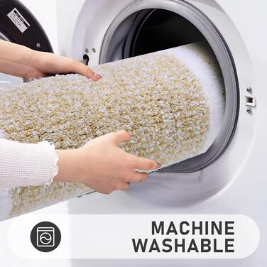 М'який килимок для ванної кімнати Pauwer Set 3 шт., мікрофібра, вбираючий, з антиковзаючим покриттям, комплект килимків для ванної, туалетного килимка та килимка перед ванною (Бежевий, 50x80+50x60 см)