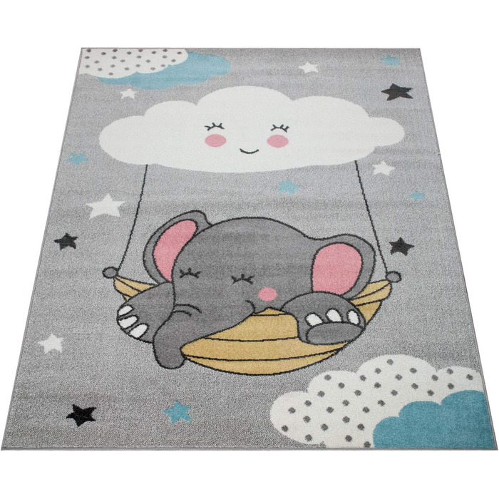 Домашній дитячий килим Paco, килим для дитячої кімнати, для дівчаток і хлопчиків, різні мотиви і розміри, розмір колір (120x160 см, сірий)