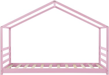 Дитяче ліжко Vardø Ліжко Vardø House в стилі Монтессорі Ліжко-будиночок Ігрове ліжко з рейковим каркасом Молодіжне ліжко з масиву сосни Каркас ліжка 90х200см (Рожевий, 90 х 200 см)