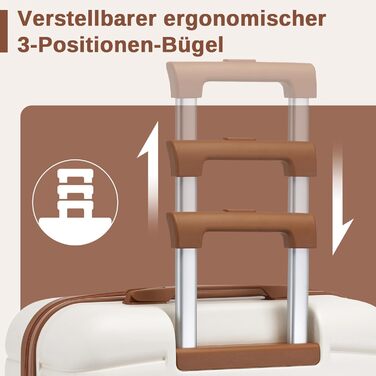 KONO Чемодан-валіза середнього розміру 66см з ABS+PC, валіза на колесах з замком-кодом (темно-зелений/коричневий)