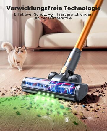 SMOTURE VAC04 Бездротовий акумуляторний пилосос, 50 000 Па потужність всмоктування, 65 хвилин роботи, самостійна підставка, гнучкий шланг, антизаплутувальна щітка, док-станція для зарядки, видалення шерсті тварин, килимів та твердих поверхонь