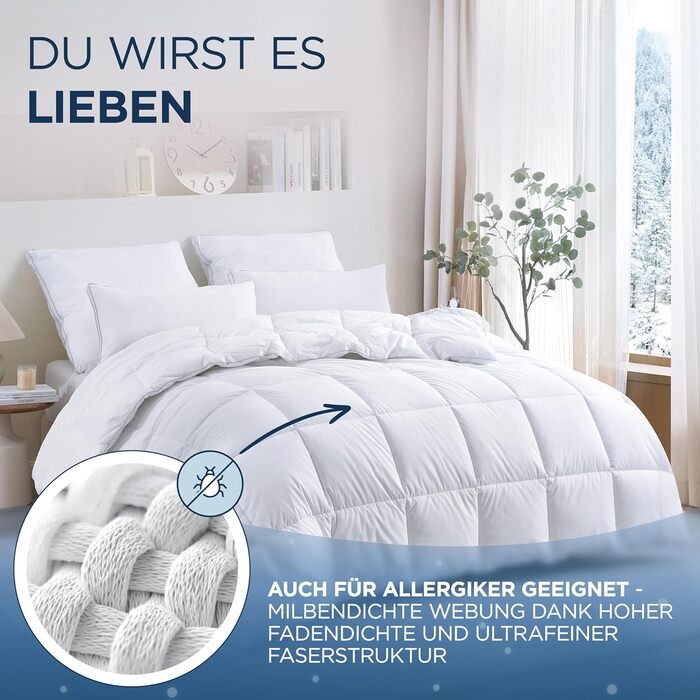 Пухова та ковдра з пухом 135x200 см - сертифікована Oeko-Tex, з м'якого пуху та пера - пухова ковдра - сертифікована RDS літня та зимова ковдра - ковдра - тепла зимова ковдра 135 x 200 см