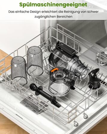 LINKChef Slow Juicer: Холодне віджимання овочів та фруктів, 115 мм, чорний, BPA Free