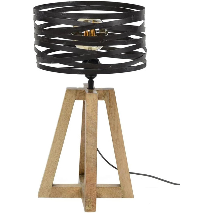 Дизайнерська настільна лампа в індустріальному стилі Jamie Вінтажна дерев'яна лампа для вітальні / тумбочка Вінтажний заміський будинок Промислова ретро-вітальня / стімпанк Промислова настільна лампа