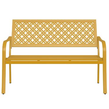 Металева лавка Grand Patio для саду, парку та балкону - 2-3 місця, ретро-стиль, сіра (сірка), сталь, чавун