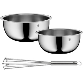 Набір кухонних мисок WMF Function Bowls, 2 шт., діаметр 22 та 24 см, Cromargan нержавіюча сталь, багатофункціональний (для замішування, салатів, подачі), складений, набір мисок