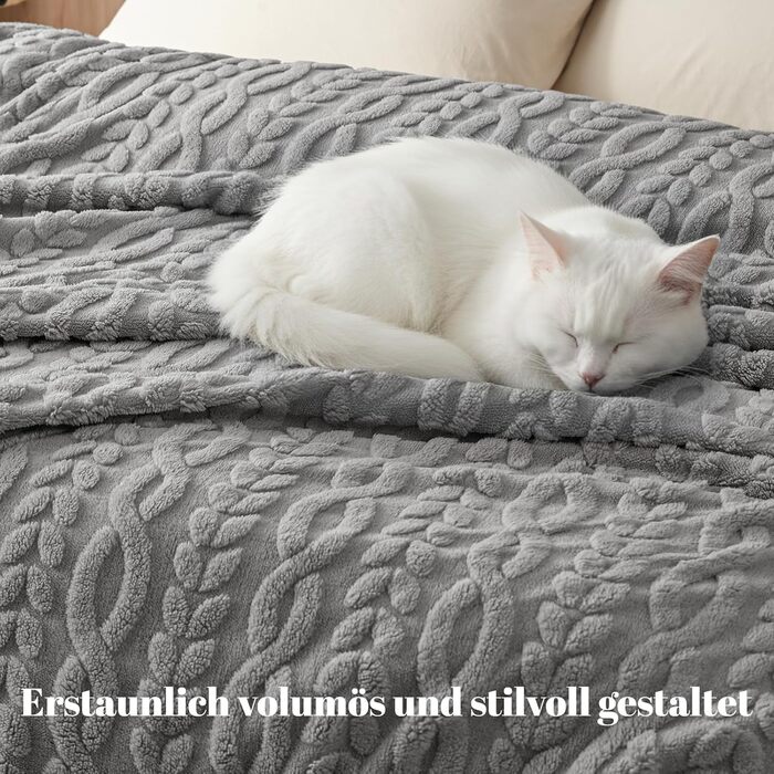 Плед Sherpa Fleecedecke з флісу, теплий та м'який, сертифікат Oeko-Tex®, 229x229 см (Сірий)