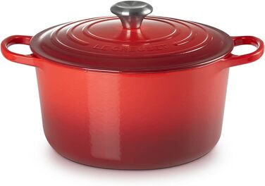 Le Creuset Високий круглий гусчар з чавуну, 26 см, червоний