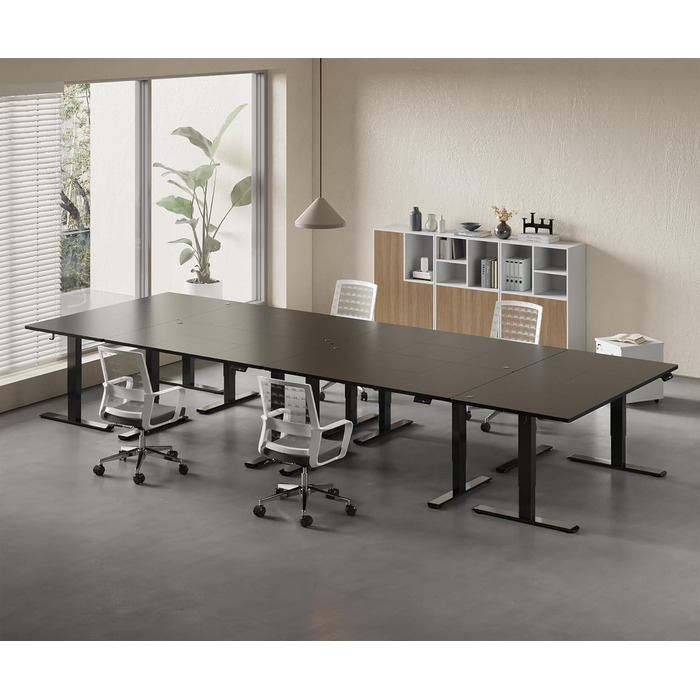 Електричний регульований стіл Homall 120x60 см з пам'яттю, комп'ютерний стіл Standing Desk білий + бежевий