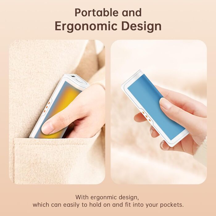 Jonwall Електричні кишенькові грілки для рук (2 шт.), USB-зарядка, 3 режими нагріву, для кемпінгу, гольфу, теплий подарунок (блакитні)