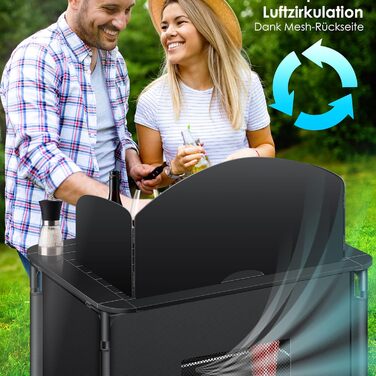 Кемпінгова кухня KESSER® | З сумкою та набором посуду | Складаний шафка для кемпінгу | Алюмінієвий каркас | Похідна кухня | Кухонна коробка | Шафка для намету | Чорний/Чорний (Тип F2, Чорний / Чорний)