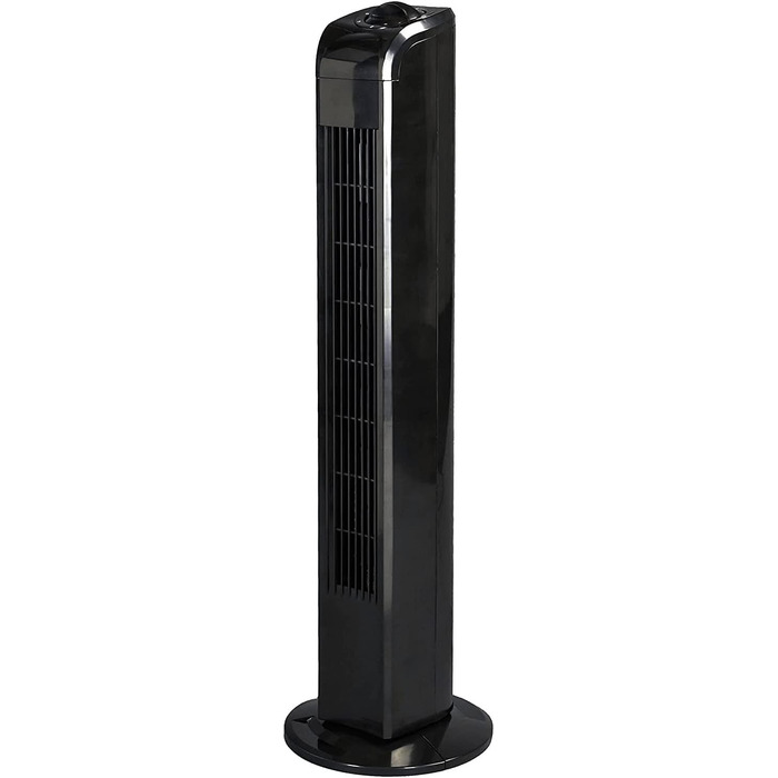 Вентилятор JUNG TVE22 безшумний 76 см, баштовий вентилятор чорний, ЕКОНОМІЯ ЕНЕРГІЇ, коливання 75, вентилятор на п'єдесталі вентилятора для спальні, максимальна гучність 48 дБа, 3 рівні